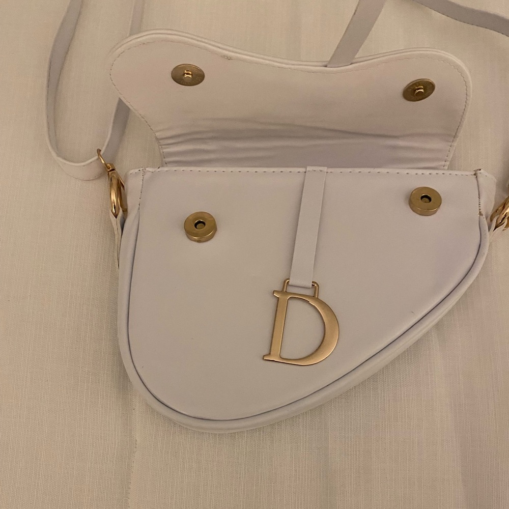 White Dior purse